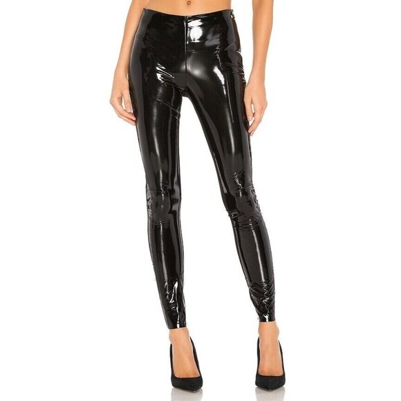 KARL X KAIA Faux Leather Leggings Black Pants - Picture 1 of 4